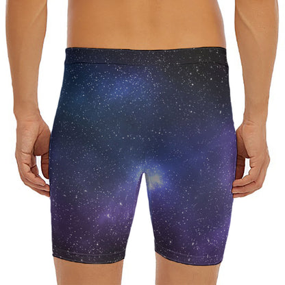 Nebula Universe Galaxy Deep Space Print Men's Long Boxer Briefs