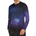 Nebula Universe Galaxy Deep Space Print Men's Long Sleeve Rash Guard