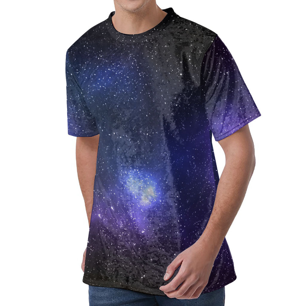 Nebula Universe Galaxy Deep Space Print Men's Velvet T-Shirt