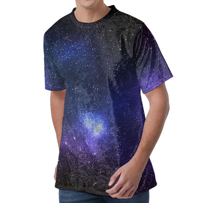 Nebula Universe Galaxy Deep Space Print Men's Velvet T-Shirt