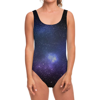 Nebula Universe Galaxy Deep Space Print One Piece Swimsuit
