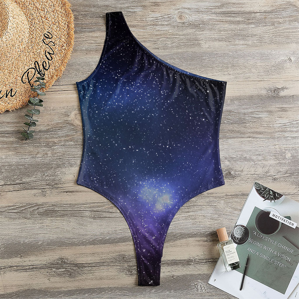 Nebula Universe Galaxy Deep Space Print One Shoulder Bodysuit