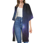 Nebula Universe Galaxy Deep Space Print Open Front Beach Cover Up