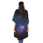 Nebula Universe Galaxy Deep Space Print Open Front Beach Cover Up