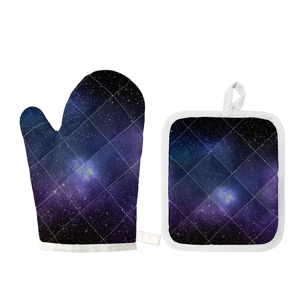 Nebula Universe Galaxy Deep Space Print Oven Mitt And Pot Holder Set
