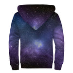 Nebula Universe Galaxy Deep Space Print Sherpa Lined Zip Up Hoodie