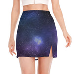 Nebula Universe Galaxy Deep Space Print Side Slit Mini Skirt