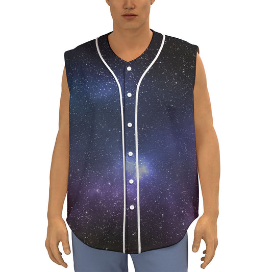 Nebula Universe Galaxy Deep Space Print Sleeveless Baseball Jersey