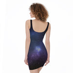 Nebula Universe Galaxy Deep Space Print Sleeveless Bodycon Dress