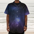 Nebula Universe Galaxy Deep Space Print Textured Short Sleeve Shirt