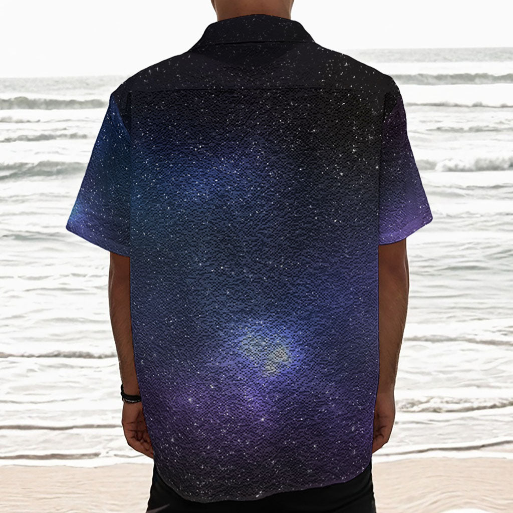 Nebula Universe Galaxy Deep Space Print Textured Short Sleeve Shirt