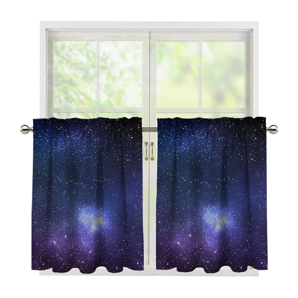 Nebula Universe Galaxy Deep Space Print Tier Curtains