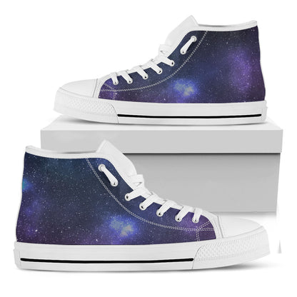 Nebula Universe Galaxy Deep Space Print White High Top Sneakers