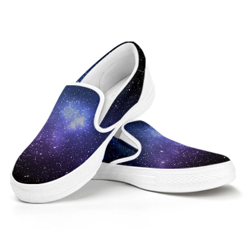 Nebula Universe Galaxy Deep Space Print White Slip On Sneakers