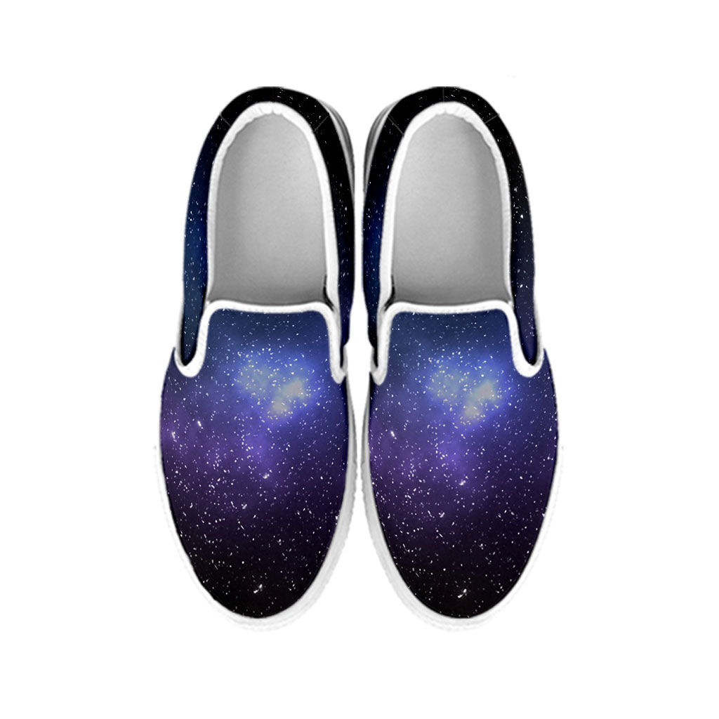 Nebula Universe Galaxy Deep Space Print White Slip On Sneakers