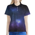 Nebula Universe Galaxy Deep Space Print Women's Polo Shirt
