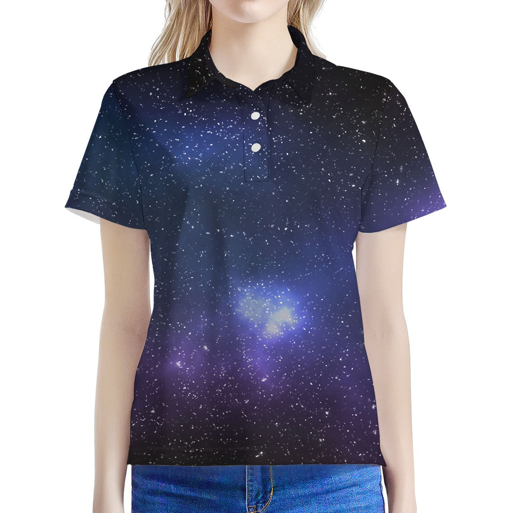 Nebula Universe Galaxy Deep Space Print Women's Polo Shirt