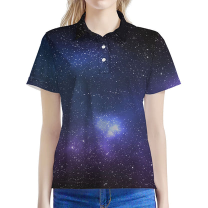 Nebula Universe Galaxy Deep Space Print Women's Polo Shirt