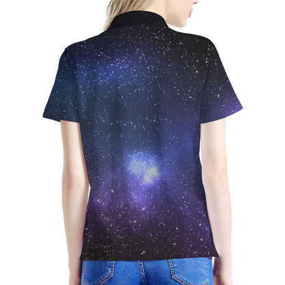 Nebula Universe Galaxy Deep Space Print Women's Polo Shirt