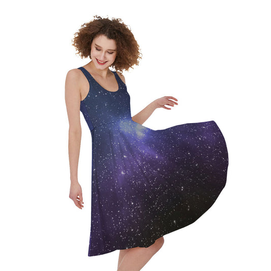 Nebula Universe Galaxy Deep Space Print Women's Sleeveless Dress