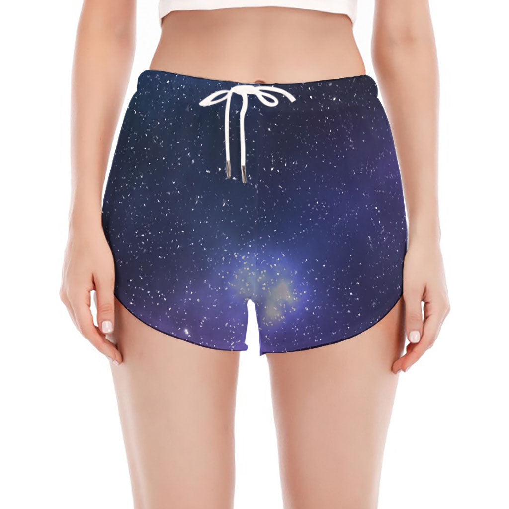 Nebula Universe Galaxy Deep Space Print Women's Split Running Shorts
