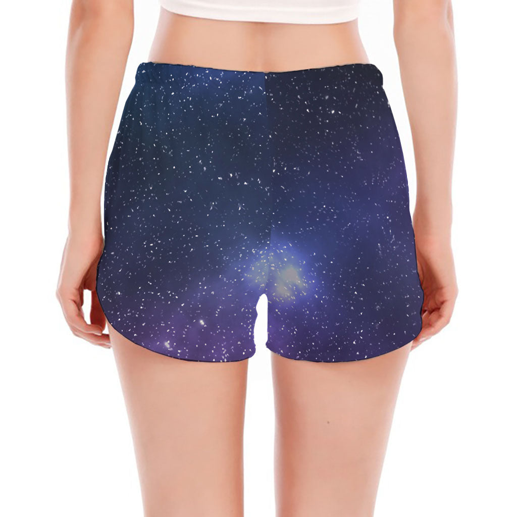 Nebula Universe Galaxy Deep Space Print Women's Split Running Shorts
