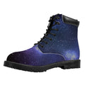 Nebula Universe Galaxy Deep Space Print Padded Collar Lace Up Boots