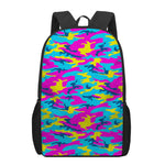 Neon Camouflage Print 17 Inch Backpack