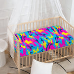 Neon Camouflage Print Baby Crib Sheet