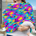 Neon Camouflage Print Baby Seat Cover