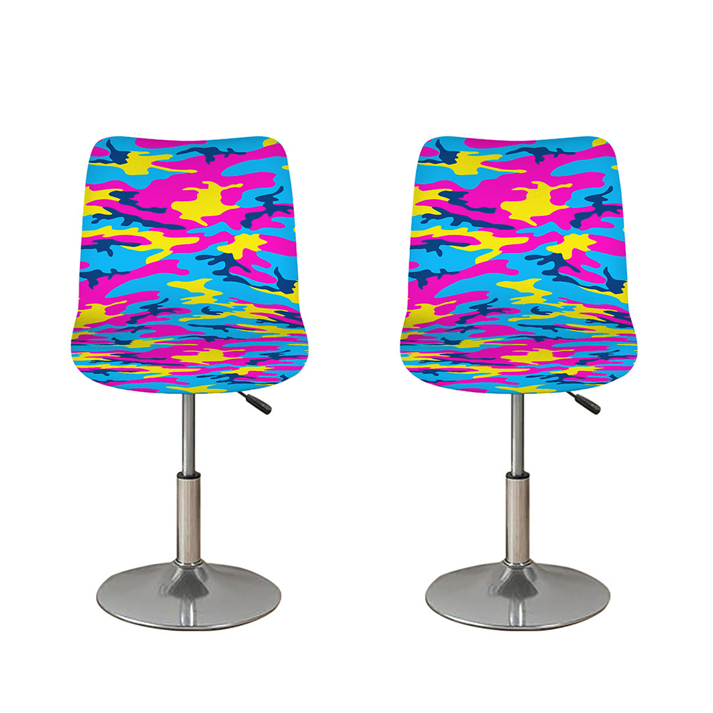 Neon Camouflage Print Bar Stool Covers