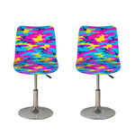 Neon Camouflage Print Bar Stool Covers