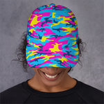 Neon Camouflage Print Baseball Cap