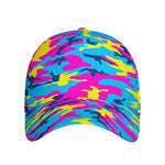 Neon Camouflage Print Baseball Cap