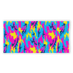 Neon Camouflage Print Beach Towel