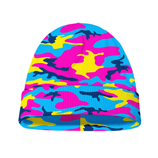 Neon Camouflage Print Beanie