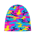 Neon Camouflage Print Beanie