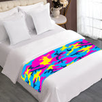Neon Camouflage Print Bed Runner