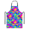 Neon Camouflage Print Bib Apron With Pocket