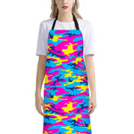 Neon Camouflage Print Bib Apron With Pocket