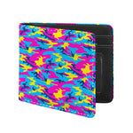 Neon Camouflage Print Bifold Wallet