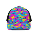 Neon Camouflage Print Black Mesh Trucker Hat
