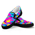 Neon Camouflage Print Black Slip On Sneakers