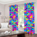 Neon Camouflage Print Dimout Grommet Curtains