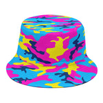 Neon Camouflage Print Bucket Hat