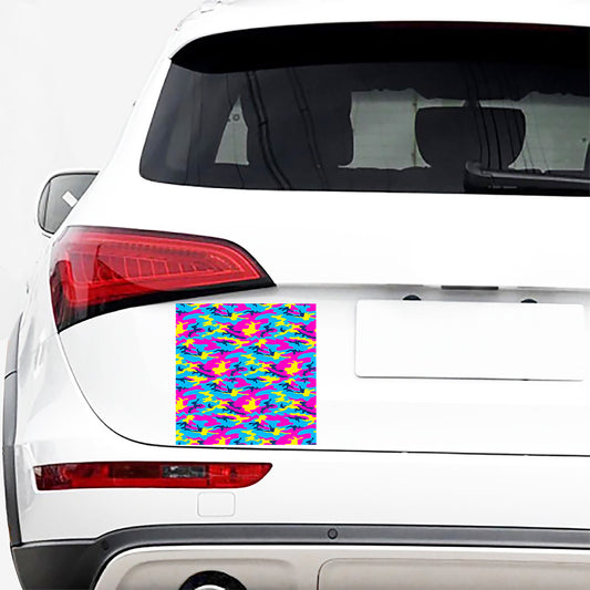Neon Camouflage Print Car Sticker