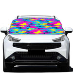 Neon Camouflage Print Car Windshield Snow Cover