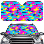 Neon Camouflage Print Car Windshield Sun Shade
