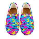 Neon Camouflage Print Casual Shoes