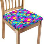 Neon Camouflage Print Chair Cushion Cover